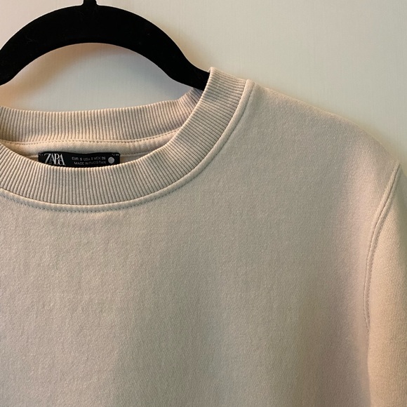 Zara Cream Fleece Sweater sz. S - Picture 1 of 5